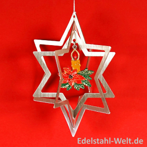 3D-Ornament Stern plus Zinnfigur, ca. 140 x 120 mm