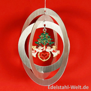 3D-Ornament Rund plus Zinnfigur, ca. Ø 120 mm