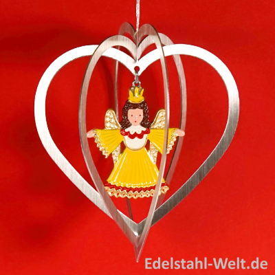 3D-Ornament Herz plus Zinnfigur, ca. 120 x 115 mm