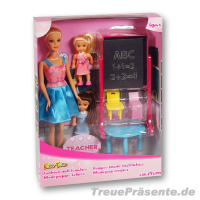 Modepuppe Lehrerin mit 2 Schülerinnen und Zubehör