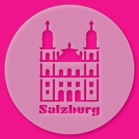 Tortenschablone Salzburger Dom mit Text