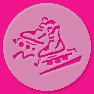 Tortenschablone Rollschuhe