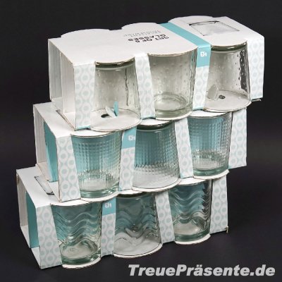 Gläser 6er-Set, ca. 280 ml, Designs sortiert
