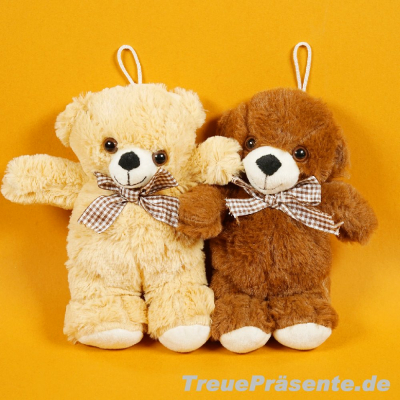 Plüsch-Bär mit Schleife ca. 21 cm, farblich sortiert