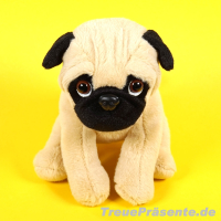 Plüsch-Welpe Mops sitzend, ca. 20 cm