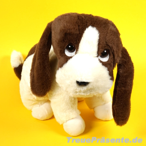 Plüsch-Welpe Hund braun/beige, ca. 35 cm