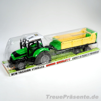Traktor mit Anhänger in Klarsichtbox, ca. 55 cm