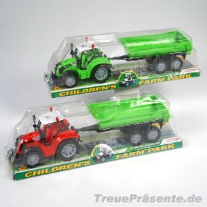 Traktor mit Anhänger, ca. 36 x 10 cm, farblich sortiert