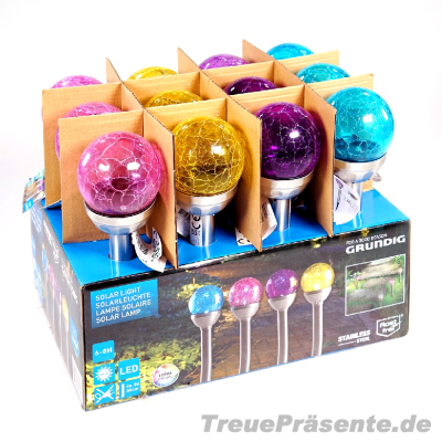 Solarlampe Glas ca. 33 x 8 cm, inkl. Bodenstecker