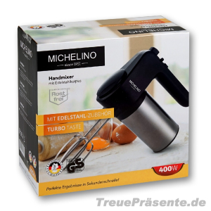 Handmixer mit Edelstahlgehäuse und sechs Stufen, 400...