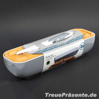 Brotdose mit Schneidebrett und Brotmesser, ca. 43 x 12 cm