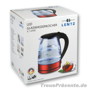 Wasserkocher Glas 1,7 l mit blauer LED-Beleuchtung