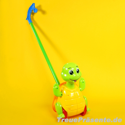 Schiebe-Schildkröte ca. 25 cm plus Stab, farblich sortiert