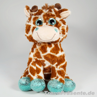 Plüsch-Giraffe mit Glitzeraugen und Glitzerpfoten, ca. 40 cm