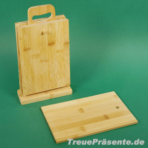 Bambus-Brettchen 6er-Set plus Aufsteller, ca. 30 x 15 cm
