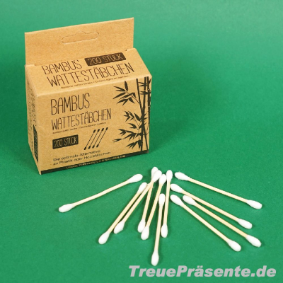 Wattestäbchen aus Bambus 200er-Pack, ca. 10 x 9 cm