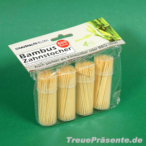 Bambus-Zahnstocher 600 Stück, 4 x 150er-Box