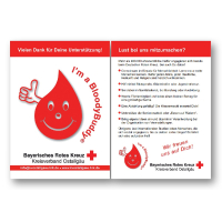 BloodyBuddy® Werbeflyer DIN A6 inklusive Displays