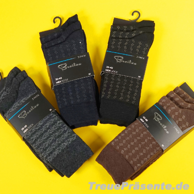 Herrensocken 3er-Pack, Designs sortiert, Größe 39 - 46