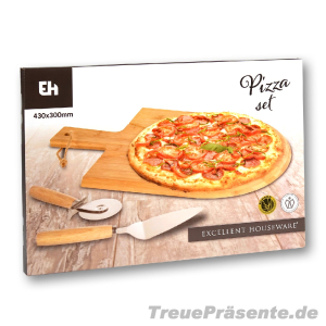 Pizza-Set inkl. Pizzabrett, Pizzaroller und Pizzaschneider