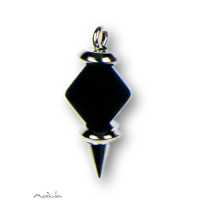 Anhänger -339- schwarz (Polaris-Doppelkegel matt) Metall versilbert