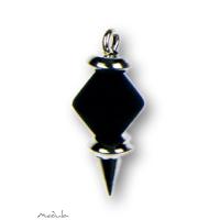 Anhänger -339- schwarz (Polaris-Doppelkegel matt) Metall versilbert