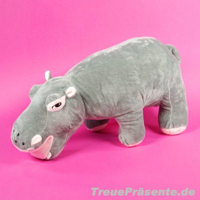 Plüsch-Nilpferd stehend, ca. 39 cm