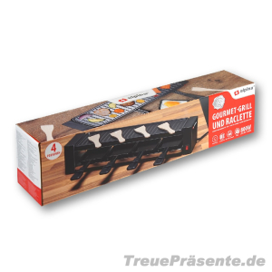 Raclette für vier Personen, inkl. Grillplatte, 800 W