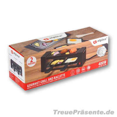 Raclette für 2 Personen, inkl. Grillplatte, 400 W