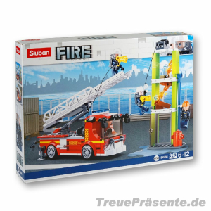 Feuerwehr-Übung mit Leiterwagen Steckbausteinkasten,...