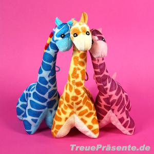 Satinplüsch-Giraffe ca. 24 cm, farblich sortiert