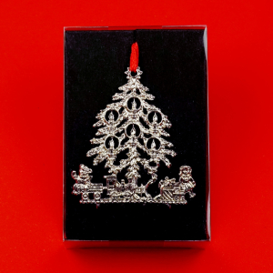 3D-Zinnminiatur Tannenbaum mit Spielzeug - SilverStylePewter