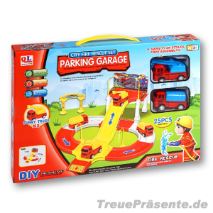 Spielset Feuerwehr-Garage 25-teilig, mit zwei Autos und...