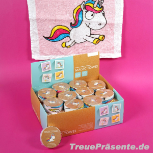 Zauber-Handtuch Einhorn für Kinder, ca. 30 x 30 cm