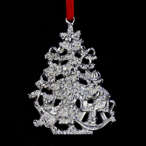 Zinnfigur Christbaum mit Schaukelpferd - SilverStylePewter