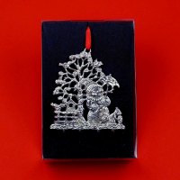 3D Pewter Ornament Snowman with Squirrel – SilverStylePewter