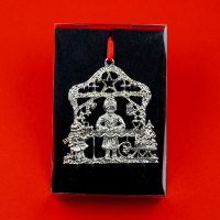 3D Pewter Christmas Stand with Child and Sleigh - SilverStylePewter