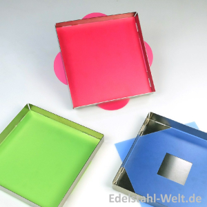 Edelstahl-Tablett 180 x 180 x 10 mm