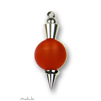 Anhänger -334- orange (Polarisperle matt) Metall versilbert