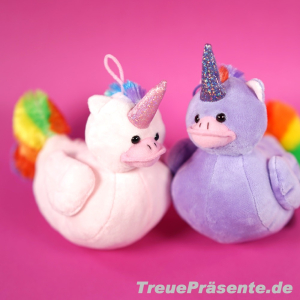 Plüsch-Einhorn-Ente ca. 15 cm, farblich sortiert
