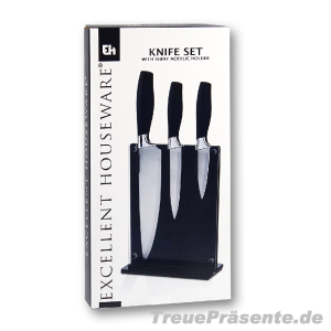 Messer-Set 3-teilig plus Acrylständer, ca. 35 x 18 x...
