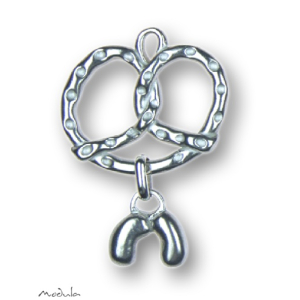 Anhänger Brezel poliert mit Weißwurstpaar...