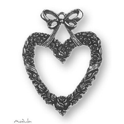 Anhänger Herz mit Schleife oben antik - ausverkauft!