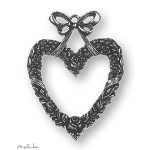 Anhänger Herz mit Schleife oben antik - ausverkauft!