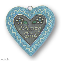 Anhänger Herz "Ich mag Dich" blau - ausverkauft!