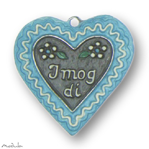 Anhänger Herz "I mog di" blau - ausverkauft!