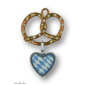 Anhänger Brezel braun mit Rautenherz - ausverkauft!