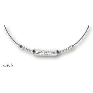 Collier -5110- kristall (Glaszylinder gebogen), L: 40 cm