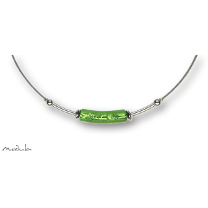 Collier -5110- grün (Glaszylinder gebogen), L: 40 cm