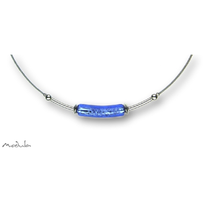 Collier -5110- dunkelblau (Glaszylinder gebogen), L: 40 cm